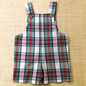 Vintage Preppy Plaid Boys sz2 Short Romper